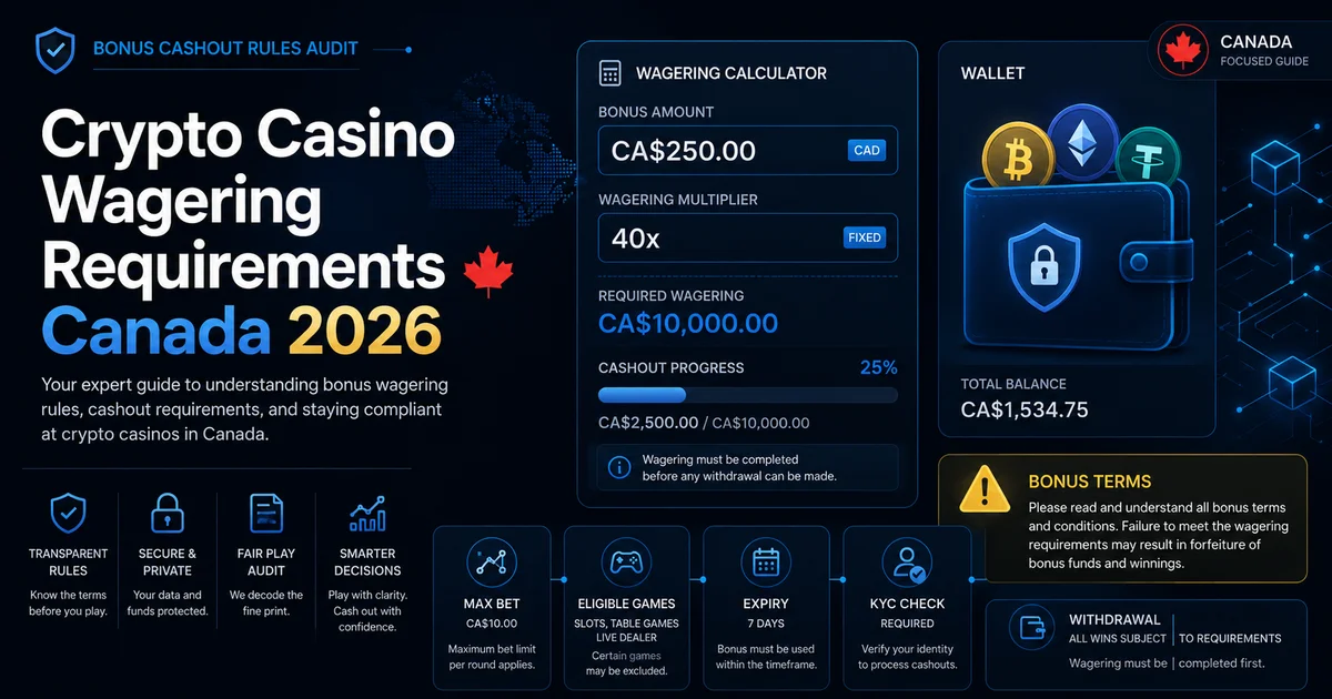 Crypto casino wagering requirements calculator for Canadian players