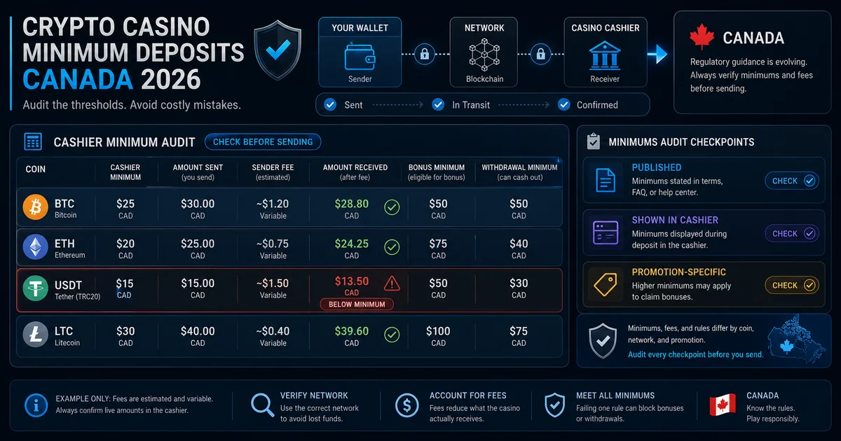 Crypto casino minimum deposit comparison for Canadian players