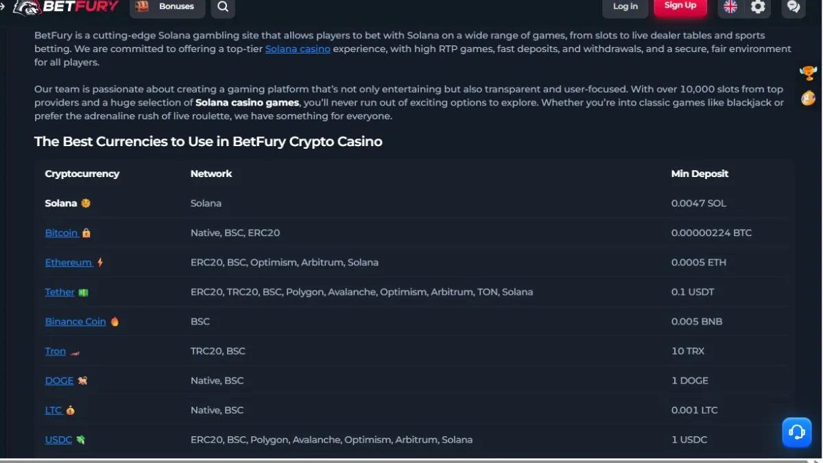 BetFury Dogecoin Native and BSC payment routes