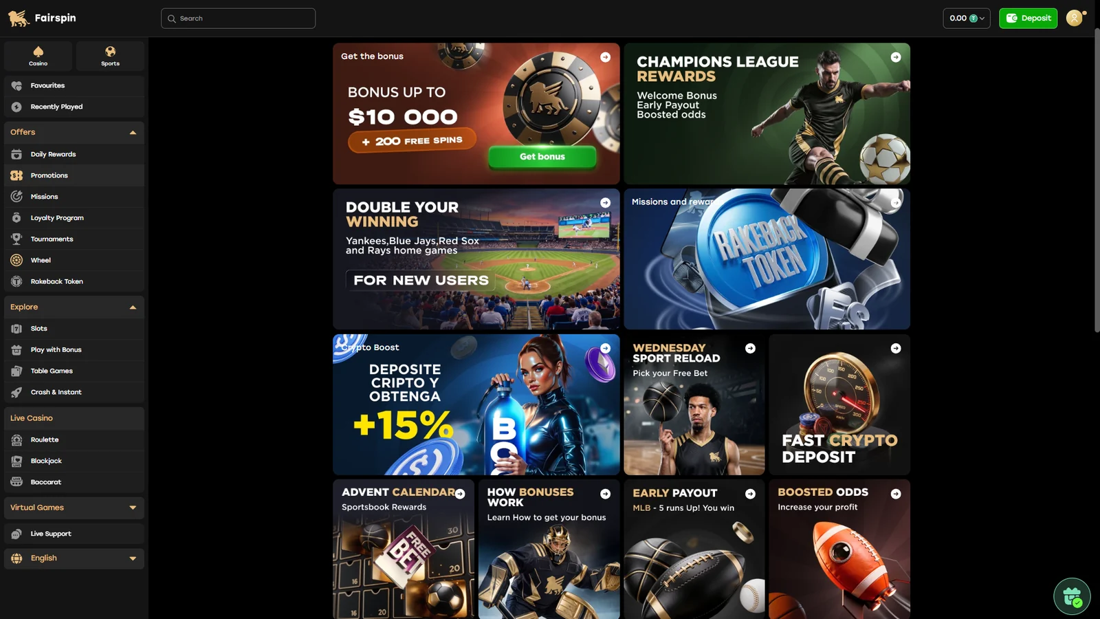 Fairspin casino promotions and welcome bonus
